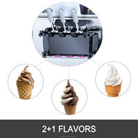 Machine à glaces molles commerciales à 3 saveurs, fabrication de yaourt glacé, glace molle, avec système de sirop arc-en-ciel