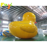 Canard géant gonflable jaune avec bec orange, yeux noirs, corps rond, pour exposition en extérieur, parc aquatique, piscine - Livraison rapide