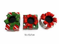 Lot de 3 bougeoirs en résine peints à la main pour bougies coniques, décoration de centre de table pour mariages, dîners et fêtes de Noël