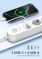 Multiprise SE1-C LDNIO Prise de courant EU à 4 prises PD 20W Port USB Prise de courant à montage encastré Prise d'extension européenne