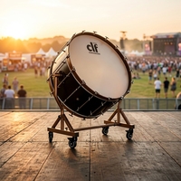Tambour basse orchestrale de 40 pouces avec finition laquée premium et rotation à 360° - Prix usine °   Support pivotant pour instrument de percussion de concert DFTF-4018-1B