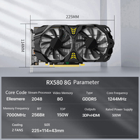 Cartes graphiques RX 580 8G GDDR5 GPU 256 bits 2048SP Cartes vidéo VGA RX580 pour PC