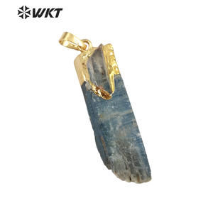 WT-P1390 all'ingrosso Design di moda speciale personalizzato cianite blu con Selenite elettrolitica in metallo 18 carati per gioielli fascino al quarzo - Product Image 1