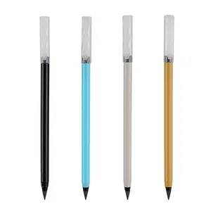 ดินสอปลายโลหะเพื่อความปลอดภัยเวลานาน,ปากกาไร้หมึกเขียนทำความสะอาดได้ตลอดไปดินสอไร้ตะเข็บยืดหดได้พร้อมฝา