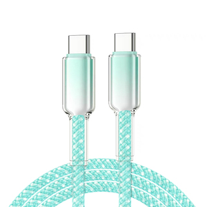 Trong Suốt 65W Nhanh Phí Cáp 1M Pd <span class=keywords><strong>USB</strong></span>-C Sạc Dây 3A Chức Năng Bện Che Chắn TPE Cho Iphone Cho Huawei Điện Thoại Di Động - Product Image 3