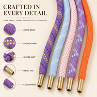 Cordon en nylon tressé durable, taille et couleur personnalisées, pour l'escalade en extérieur, laisse pour chien, cordon pour étiquette de vêtement avec quincaillerie métallique