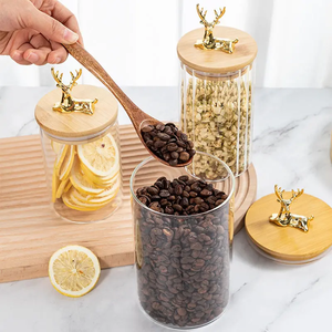 Tarro de Vidrio para Almacenamiento de Alimentos en 3 Tamaños con Tapa de Bambú, Tarro Hermético de Borosilicato para Granos de Café, Galletas y Especias - Product Image 4