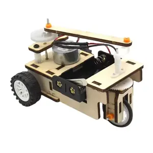 Triciclo in legno fai da te giocattoli per auto tecnologia fatta a mano piccola macchina per produzione di pedicelli modello giocattolo assemblato per bambini