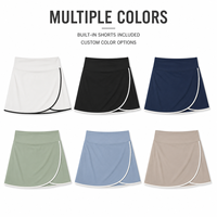 Jupe-short de golf personnalisée pour femme, taille haute, avec bordure noire, short intégré, anti-humidité, pour le golf et les activités de plein air