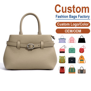 Bolso Bandolera de Cuero Genuino Personalizado para Mujer, Color Sólido, Cierre de Hebilla, Estilo Clásico, para Uso Diario en Todas las Estaciones - Product Image 1