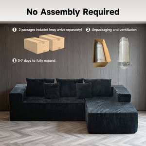 Ensemble de meubles de salon modernes en stock, <span class=keywords><strong>livraison</strong></span> <span class=keywords><strong>gratuite</strong></span>, canapé convertible en forme de L, canapé modulaire, vente en gros, mousse compressée - Product Image 3