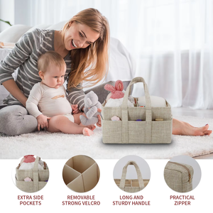 Panier de rangement portable pour couches de bébé, organisateur de table à langer, panier à couches personnalisé, MOQ300, certifié ISO USA - Product Image 1