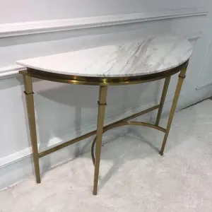 Hot Selling Nieuwe Moderne Rvs Gold Entry Hal Marmer Top Console Tafel Licht Luxe Meubelen Woonkamer