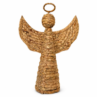 Handgefertigte Handgewebte Engel-Figur Naturfaser Umweltfreundliche Weihnachts-Tischdekoration OEM Großhandel