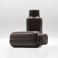 Bouteille de teinture capillaire en PET marron foncé brillant à double orifice, opaque, anti-lumière, vide, pour emballage cosmétique de coloration capillaire à deux composants, avec logo personnalisé