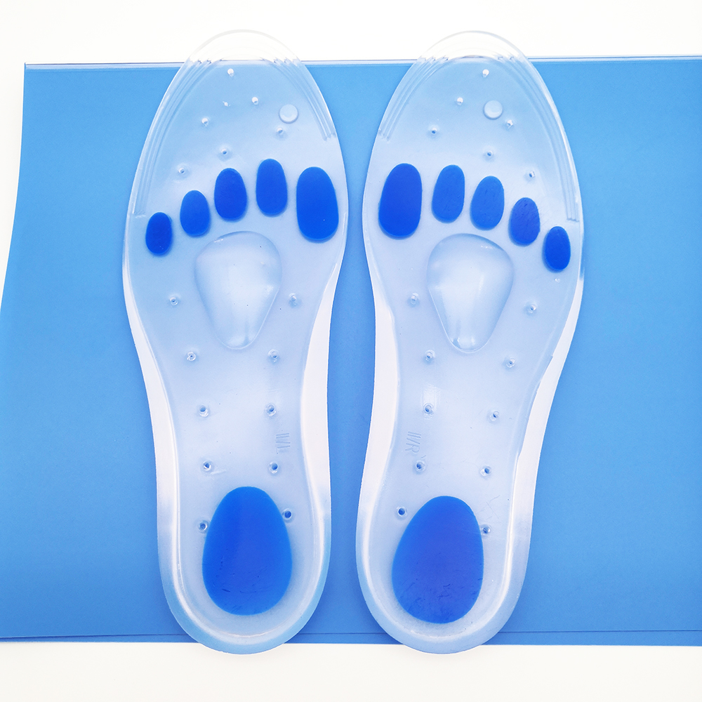 LEE-MAT JS-022-2 Sports Comfort Soft Flexible Silicone Gel Insole for Flat Foot Pain Relief Treatmen