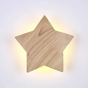 Kreative Holz kunst Led Star Wand leuchte 220V Japanisch und Koreanisch Modern Für Home Study Kinderzimmer Schlafzimmer Dekorative Lampen