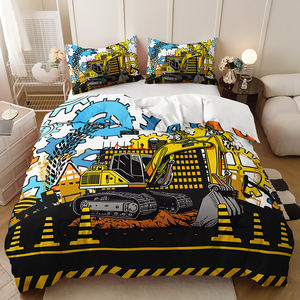 Ensemble <span class=keywords><strong>de</strong></span> literie pour enfants Monster Truck garçon dessin animé <span class=keywords><strong>Housse</strong></span> <span class=keywords><strong>de</strong></span> <span class=keywords><strong>couette</strong></span> 3 pièces Tissu en microfibre écologique Personnalisé - Product Image 3