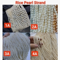 Perles d'eau douce naturelles blanches de toutes tailles en forme de riz, brin lâche pour la fabrication de bijoux