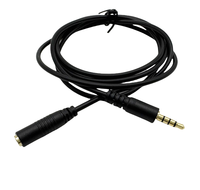 Câble audio stéréo TRRS 4 pôles 3.5mm avec microphone mâle à femelle plaqué or compatible avec les lecteurs multimédia Smartphones