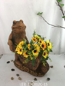 カエル装飾セラミック像漫画動物彫刻金型庭の樹脂花モデルクラフト置物アートテーマ - Product Image 2