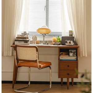 โต๊ะทำงานไม้เนื้อแข็งพร้อมชั้นวางหนังสือสไตล์ญี่ปุ่นโต๊ะคอมพิวเตอร์สำหรับเขียนในโฮมออฟฟิศ - Product Image 4