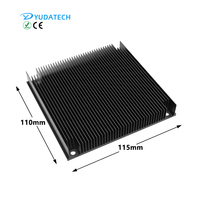 Dissipateur thermique à ailettes en aluminium extrudé CNC noir anodisé pré-percé pour produit de services de fabrication de refroidissement de PCB électronique