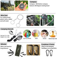 Kit de survie d'urgence 47 en 1, équipement de survie professionnel, outil de premiers secours, SOS, couteau, pinces, stylo, acier inoxydable, multicolore, facile