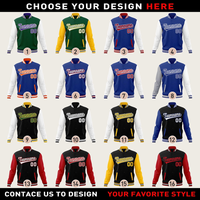 Jaket Baseball Sublimasi 3D Poliester Kancing Tekan Gaya Varsity Mantel Olahraga Nama dan Nomor Kustom Pakaian Tim