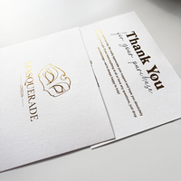Tarjeta de Felicitación de Lujo con Logotipo Personalizado, Tarjeta de Agradecimiento, Impresión Offset, Estampado en Oro, Barnizado Mate, para Ocasiones Festivas, Papel