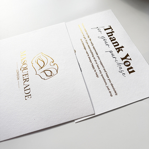 Tarjeta de Felicitación de Lujo con Logotipo Personalizado, Tarjeta de Agradecimiento, Impresión Offset, Estampado en Oro, Barnizado Mate, para Ocasiones Festivas, Papel - Product Image 1