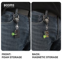 Patch magnétique multi-usages pour mouches de pêche à la mouche, mini rangement magnétique en mousse avec porte-badge rétractable et porte-clés