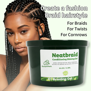 Gel coiffant 64oz OEM ODM à tenue forte pour tresses, cheveux secs et crépus, marque privée, pour locks et twists, ingrédients biologiques, sans alcool, noir, en vrac - Product Image 3