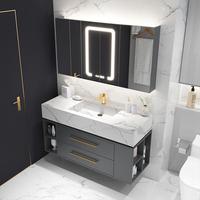 Vanité de salle de bain haut de gamme de style européen armoire noire et blanche ensemble de vanité de bain de 36 pouces avec évier suspendu