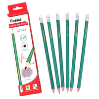 Crayon hexagonal écologique Foska pour bureau et école, prix bas, haute qualité, sans bois, HB, avec gomme blanche