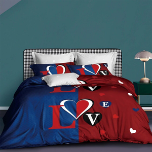 الفاخرة 3D الرقمية الطباعة رقيق الألياف لحاف مجموعة غطاء رومانسية نمط غطاء لحاف الملكة - Product Image 2