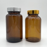 Emballage de bouteilles de capsule de pilule ambre givré en verre de haute qualité de 60ml 100ml 250ml pour la médecine