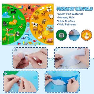 Kit de jeu éducatif précoce DIY pour enfants sur le thème des animaux de la ferme, avec tableau d'activités et livre en feutre 3D - Product Image 6