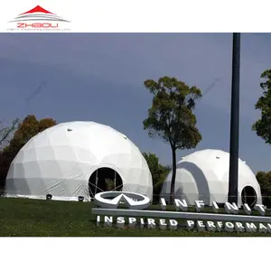 新しいスチールフレームPVC構造最新のイノベーション大型ドームテント25mイベント用の巨大な測地線ドーム構造
