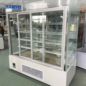 Tủ lạnh vitrine cao 1.7m cho cửa hàng bánh ngọt được sử dụng trưng bày bánh kiểu vuông Nhật Bản để bán