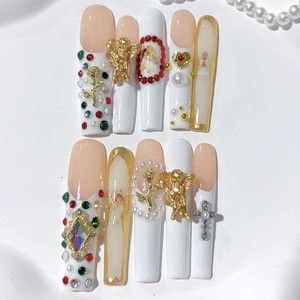 <span class=keywords><strong>Faux</strong></span> <span class=keywords><strong>ongles</strong></span> artificiels en ABS à pression, faits à la main, 10 pièces, couvrance totale, formes carrées/amande/stiletto, tendance, avec <span class=keywords><strong>colle</strong></span>, haute qualité - Product Image 4