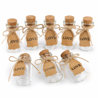 5ml 8ml 10ml 15ml Mini-Glasflaschen mit Korkverschlüssen, Klare Kleine Glasgläser, Winzige Wunschflaschen für DIY-Basteleien und Hochzeitsgeschenke