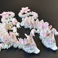 Modelo de Dragón de Flor de Cerezo Impreso en 3D de 40 cm, Figura de Animal Articulada y Móvil, Adorno de Cristal, Regalo de Maternidad