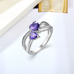 OEM op maat gemaakte 925 sterling zilveren ring met hartvormige zirkonia diamant, voor verloving, huwelijk, bruid, fijne sieraden, belofte. - Product Image 6