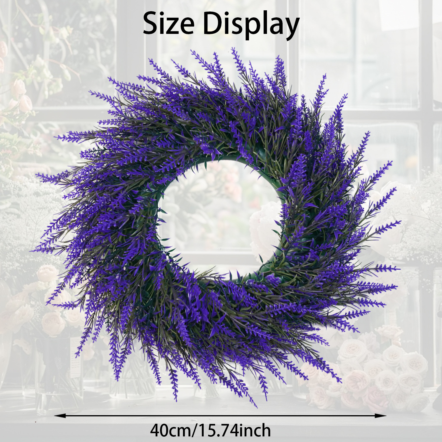 Couronne de lavande 40cm-violet