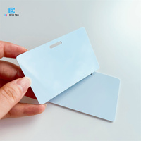 13.56MHz TAG 213 TAG 215 Puce Double Face Imprimable Rfid Smart Inkjet NFC PVC Blanc Carte Vierge Avec Trou