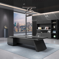 Mobilier de Bureau de Direction Moderne et Luxueux, Bureau d'Ordinateur en L pour Directeurs, PDG et Patrons avec Fonctionnalités Extensibles