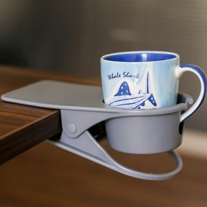 Soporte para tazas de escritorio, organizador grande de plástico para tazas de agua, para uso en escritorio de oficina, color gris - Product Image 1