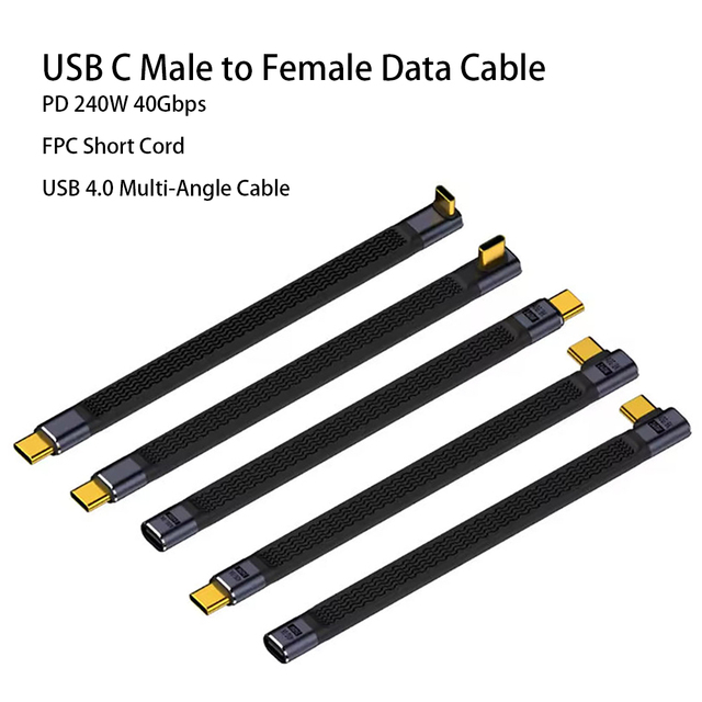 USB4.0 USB C Type C Data Cable 8K 60HZ PD 240W Fast Charging 40Gbps Flexible E-Marker Chip Mobile Phone Laptop Camera Pure