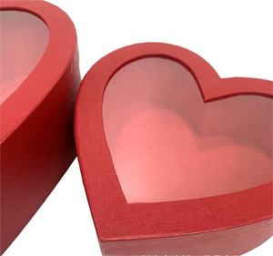 Yüksek kaliteli özel kağıt kalp şekli çiçek kutusu şeffaf PVC pencere hediye kutu seti <span class=keywords><strong>2</strong></span> hediye ambalaj kutusu - Product Image 5